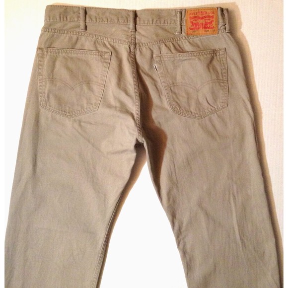Levis 505 Jeans Mens Size 38x32 Khaki Straight Leg Relaxed Cotton Denim Pants - Picture 5 of 9